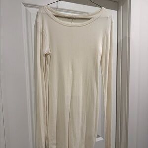 Eterne Ivory Ribbed Knit Dress